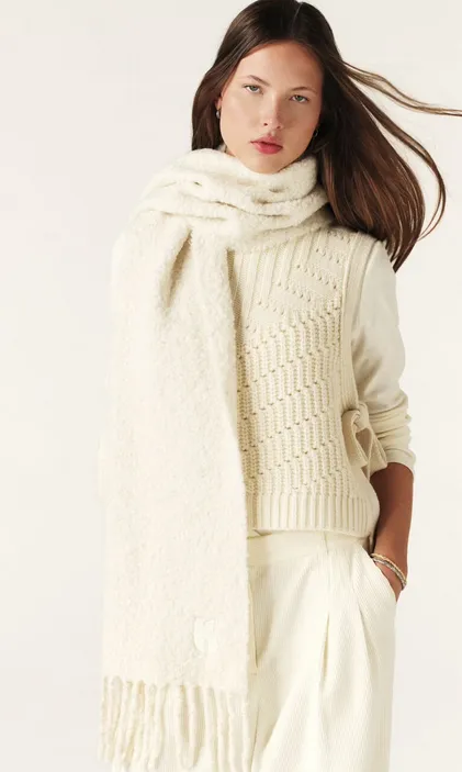 BA&SH - Fringed Scarf Ivory.webp