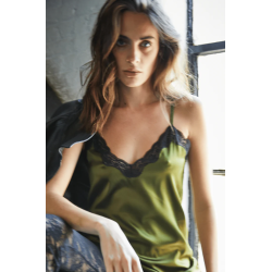 Silk Camisole, the Original, Kaki - Black