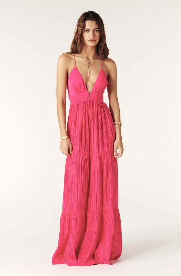 BA&SH - WASTA Long Dress Fuschia (1).webp