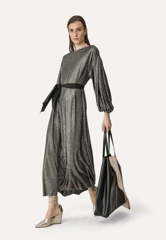 FORTE FORTE - Lamé pied de poule long sleeves dress (1).webp