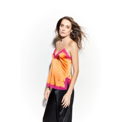 Silk Camisole, the Original, Carrot - Raspberry