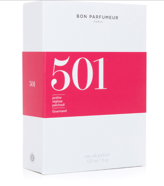 Eau de Parfum 501 "Gourmand" 
Praline, licorice, patchouli, 100ml BON PARFUMEUR