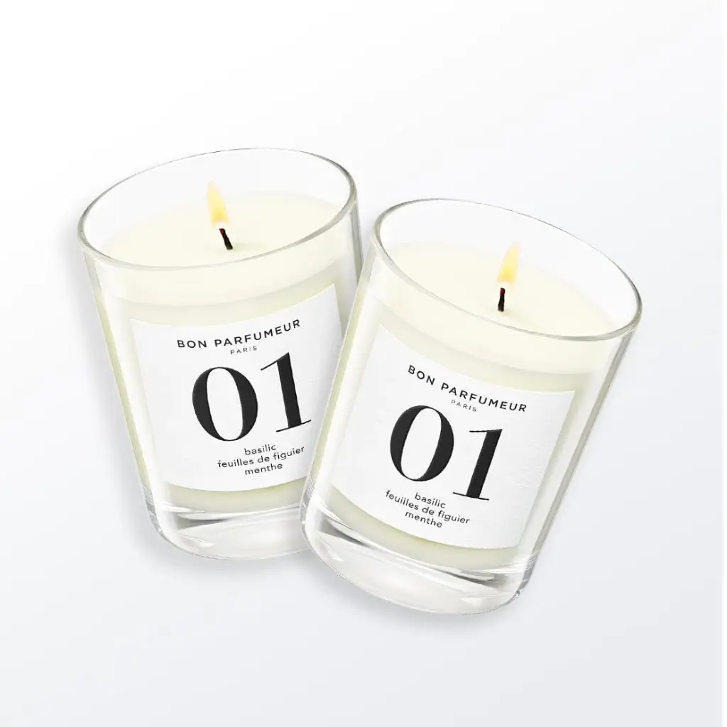 Scented Candle #01 Basil, fig leaves, mint 180gr - BON PARFUMEUR