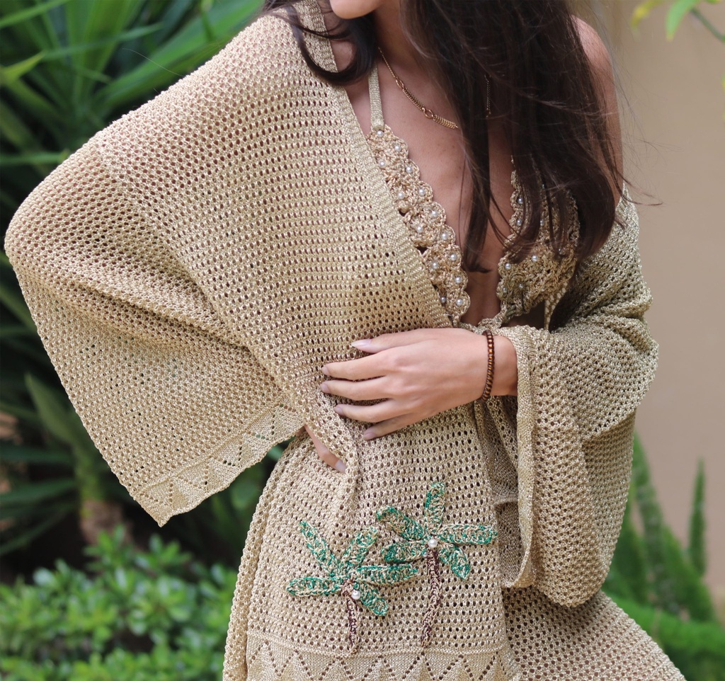 CROCHET BOLERO GOLD - ALAMEDA TURQUESA 