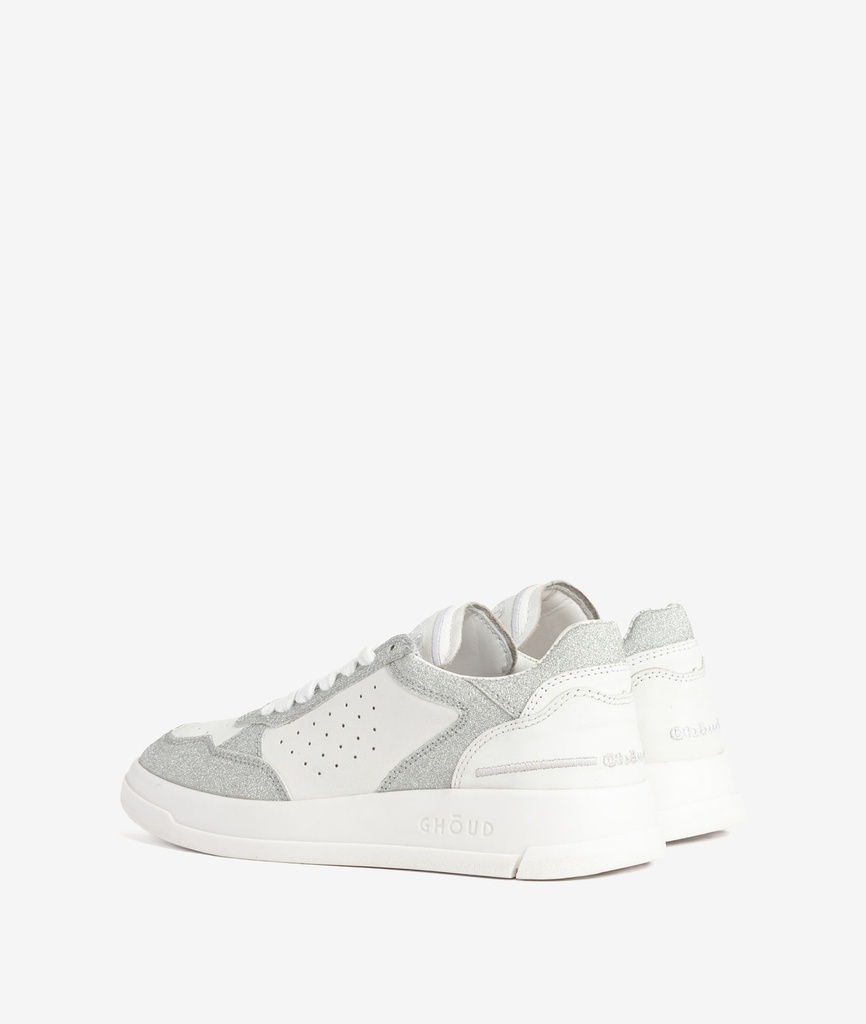 Tweener Low Woman - Leather/Glit White/Silver - GHOUD VENICE