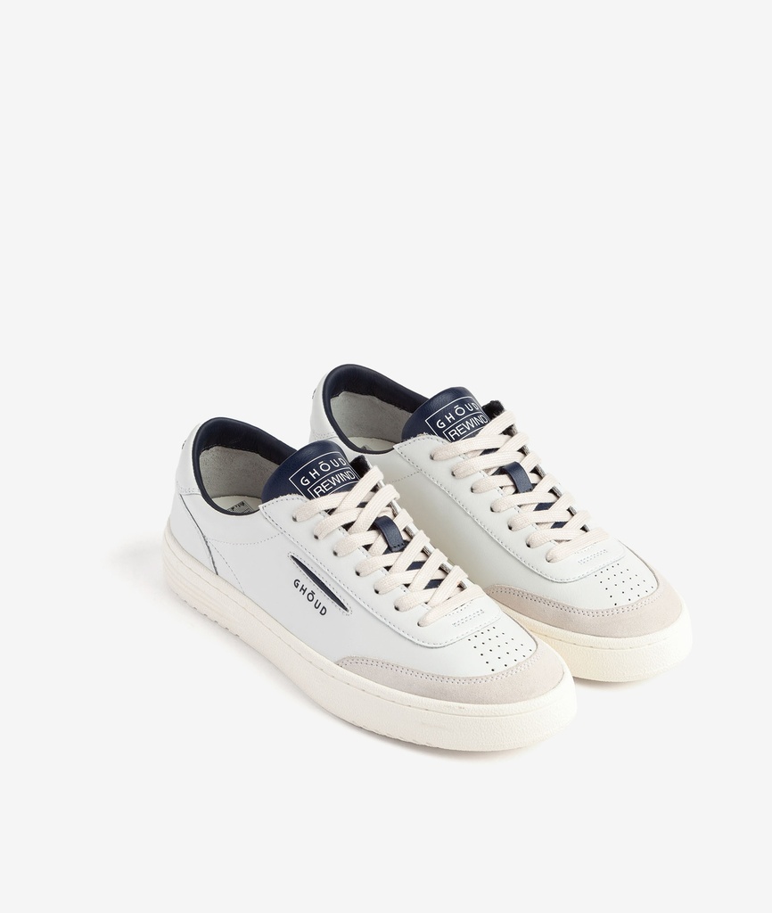 Lido Low Man - Leather/Suede White/Blue - GHOUD VENICE