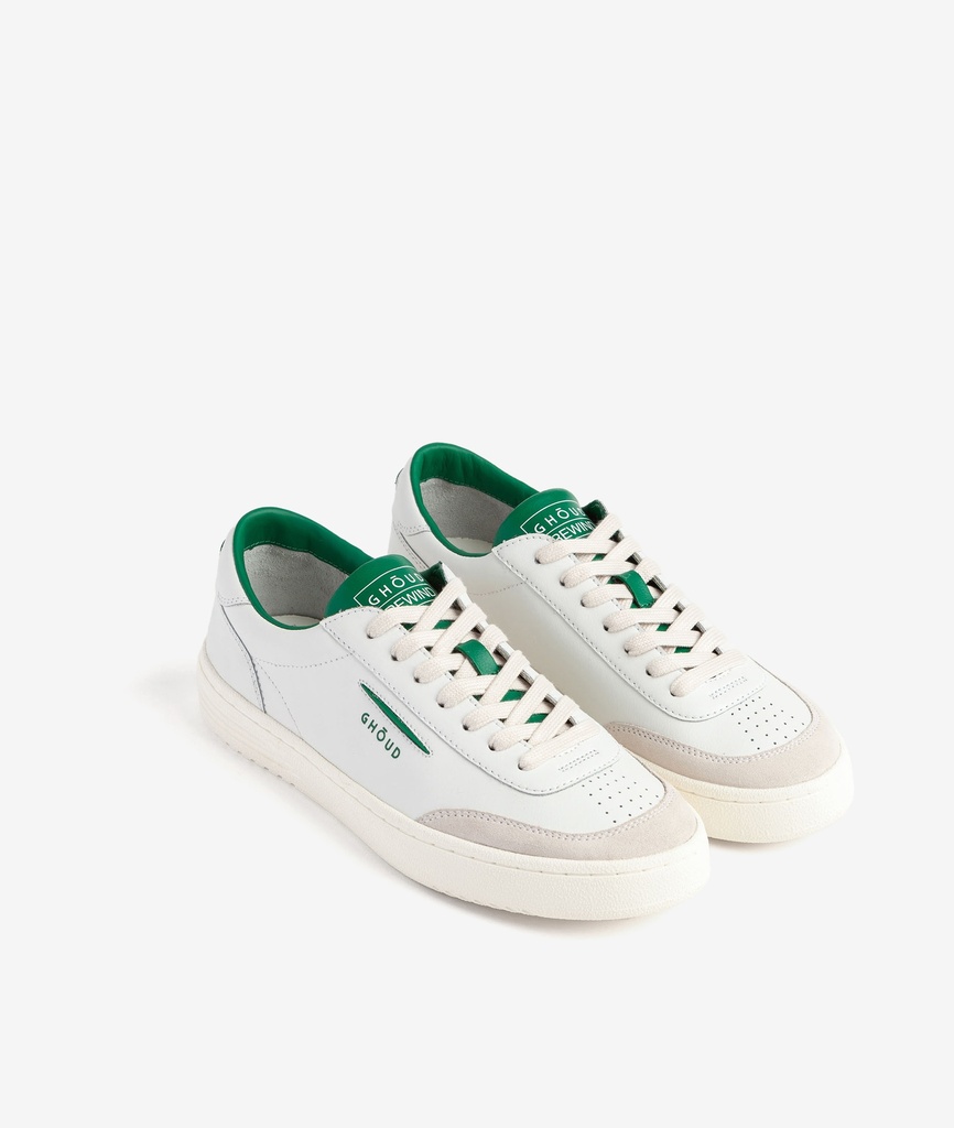Lido Low Man - Leather/Suede White/Green - GHOUD VENICE