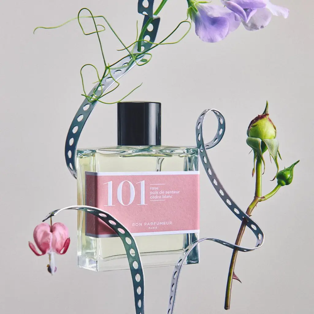 Eau de Parfum 101 "Floral" Rose, sweet pea, white cedar, 100ml          BON PARFUMEUR