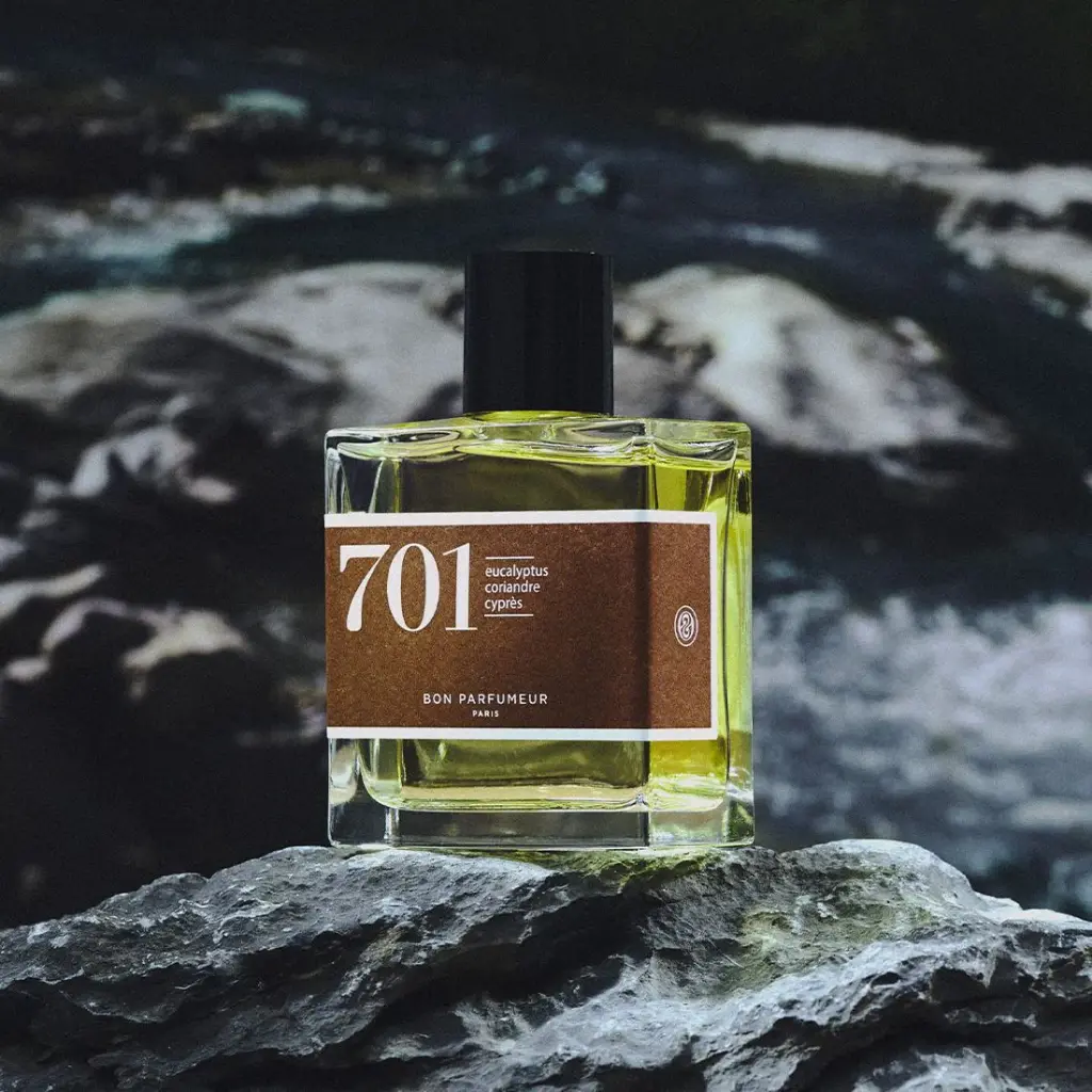 Eau de Parfum 701 "Aromatic" 
Eucalyptus, coriander, cypress, 100ml BON PARFUMEUR