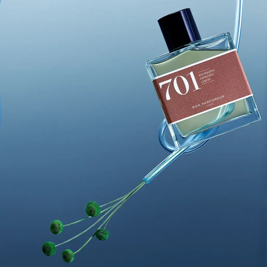 Eau de Parfum 701 "Aromatic" 
Eucalyptus, coriander, cypress, 30ml BON PARFUMEUR