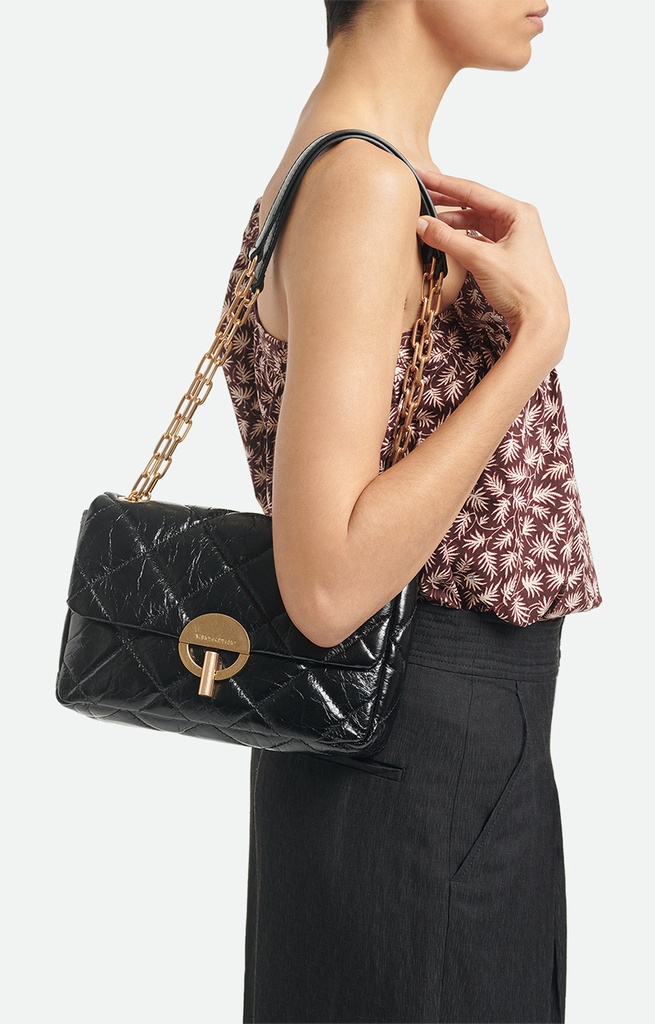 Leather Moon MM Bag Black
