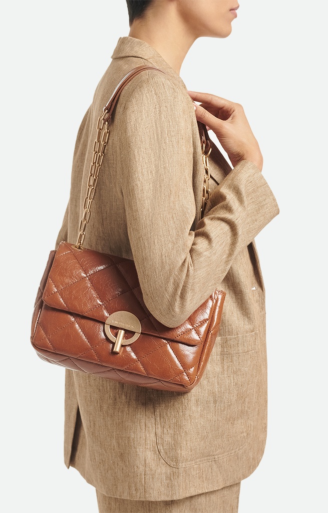 Leather Moon MM Bag Tan