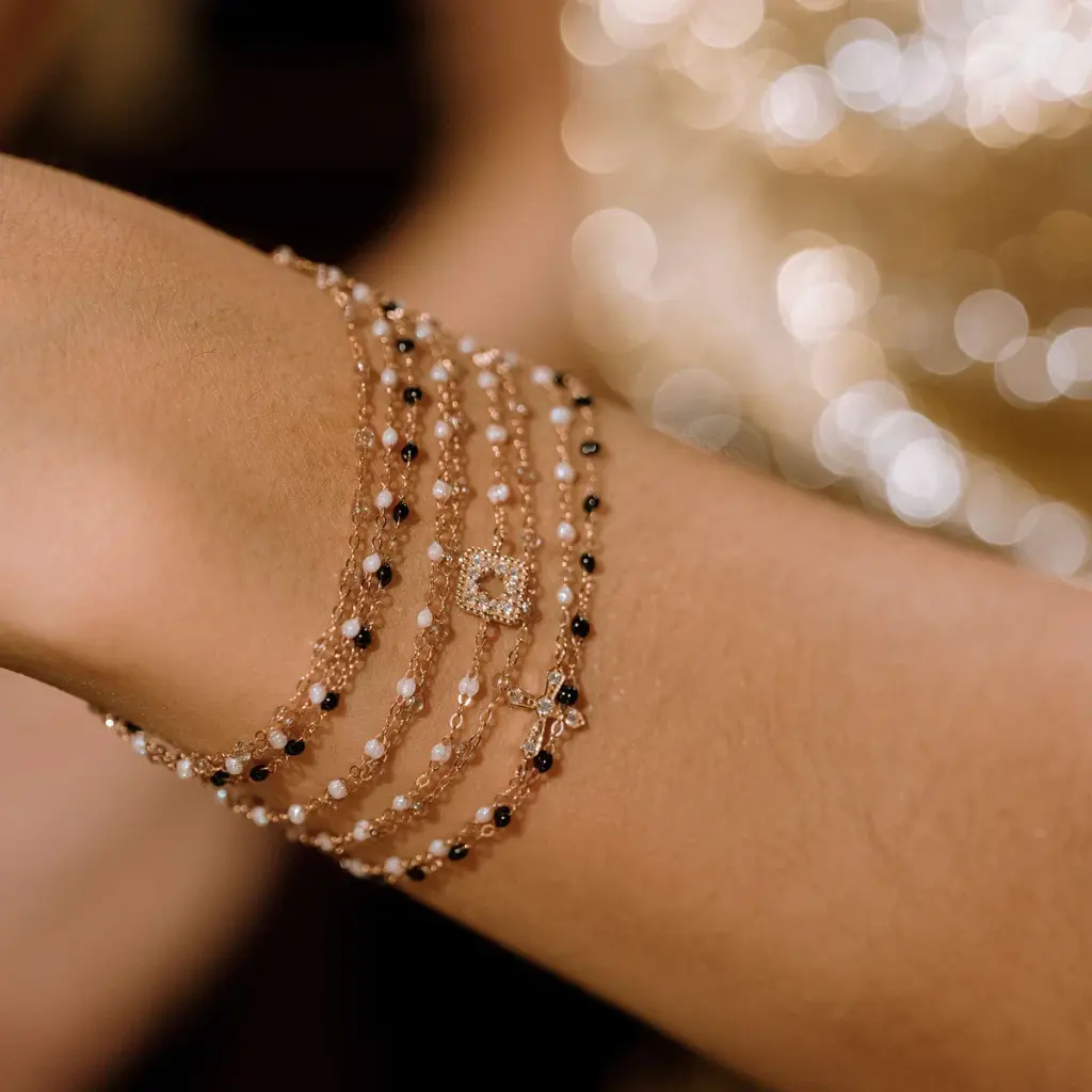 Classic Gigi Bracelet 18ct Rose Gold BLACK 17cm - GIGI CLOZEAU