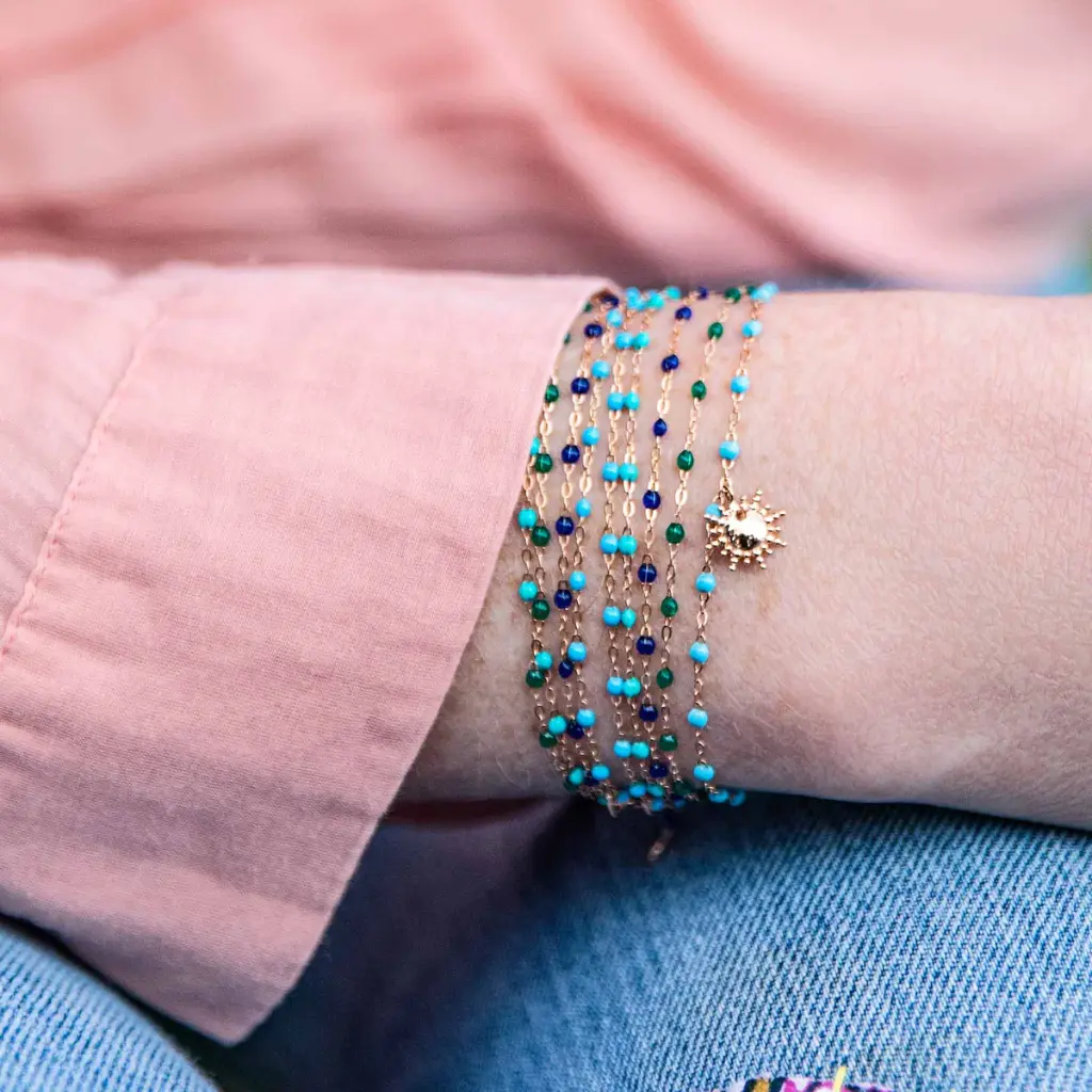 Classic Gigi Bracelet 18ct Rose Gold EMERALD 17cm - GIGI CLOZEAU