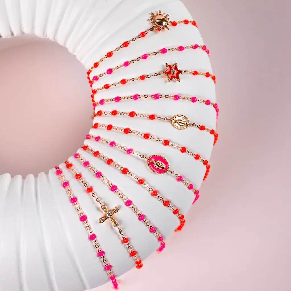 Classic Gigi Bracelet 18ct Rose Gold PINK 17cm - GIGI CLOZEAU 