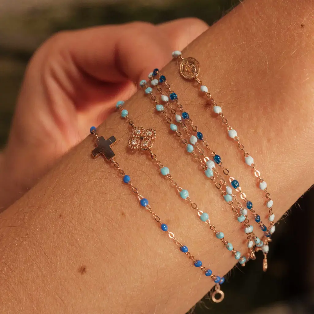 Classic Gigi Bracelet 18ct Rose Gold TURQUOISE 17cm - GIGI CLOZEAU