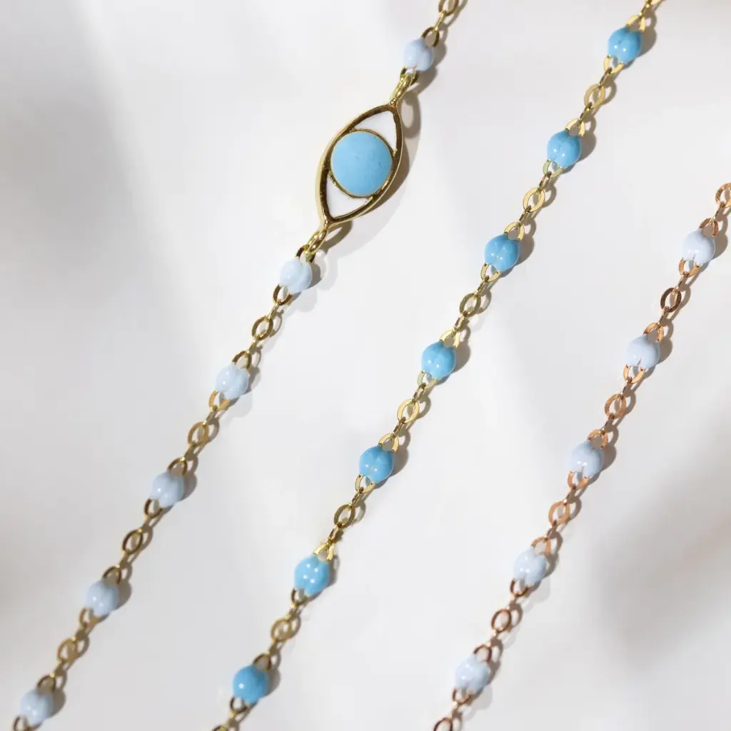 Classic Gigi Bracelet 18ct Rose Gold TURQUOISE 17cm - GIGI CLOZEAU