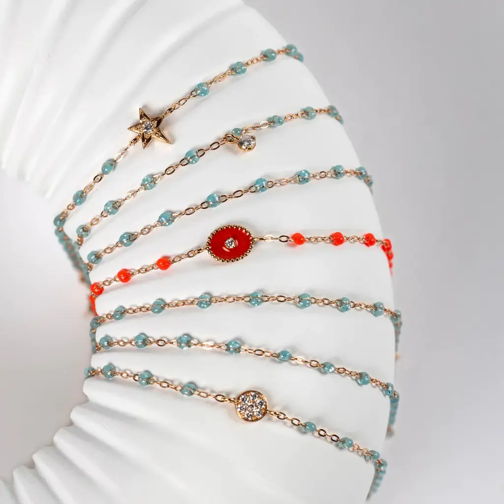 Star Bracelet 18ct Rose Gold LAGOON 17cm Diamond - GIGI CLOZEAU