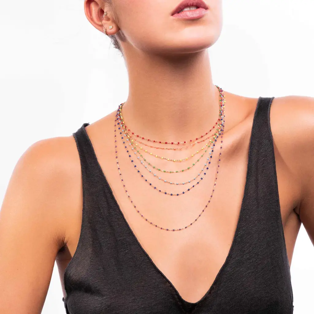 GIGI CLOZEAU Classic Gigi Necklace 18ct Rose Gold POPPY 42cm
