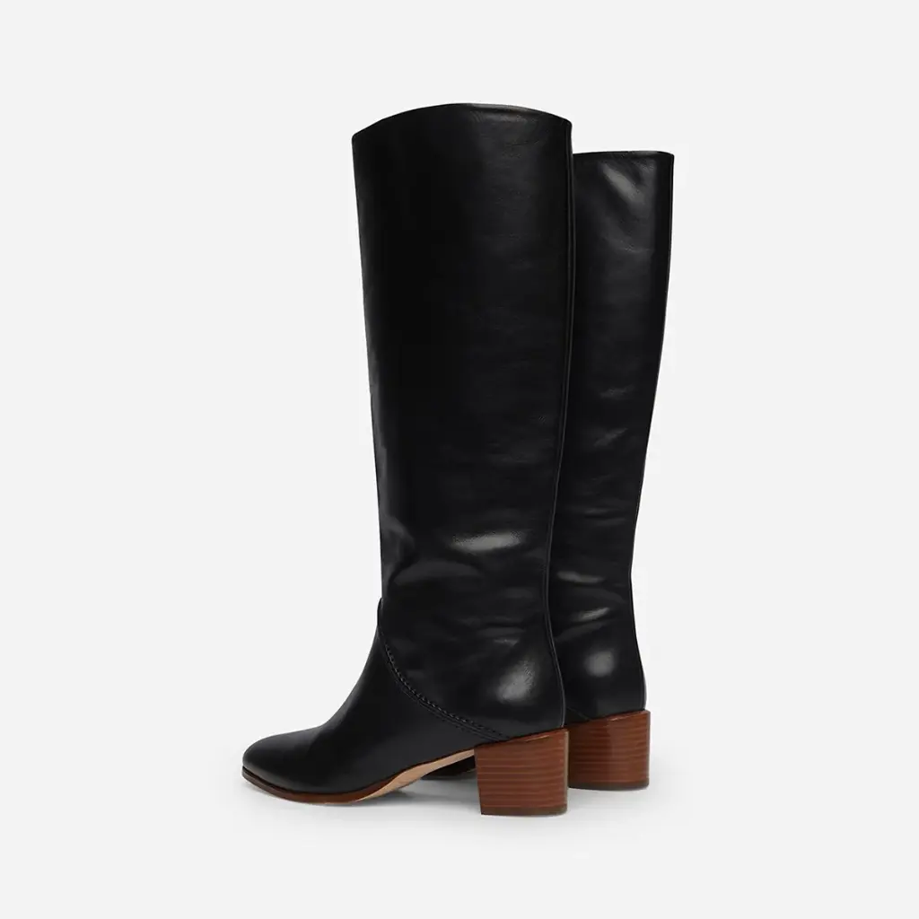 Boots in Smooth Leather 45mm Black - VANESSA BRUNO