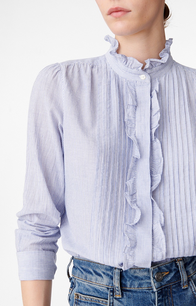 Nicolas Shirt White/Blue - VANESSA BRUNO