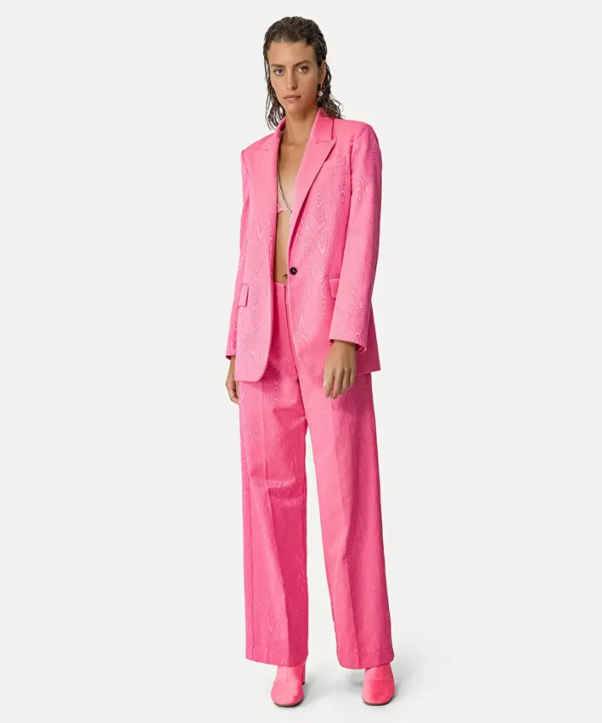 Jacket in moiré jacquard