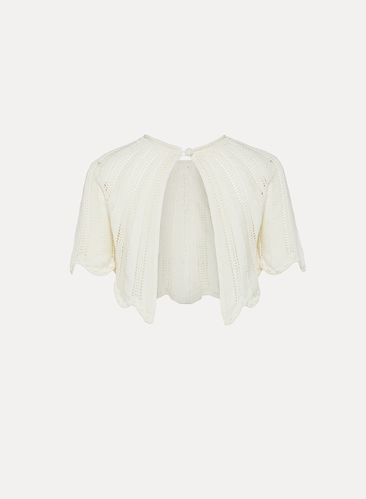 Cape–style top in mercerised crocheted cotton - FORTE FORTE