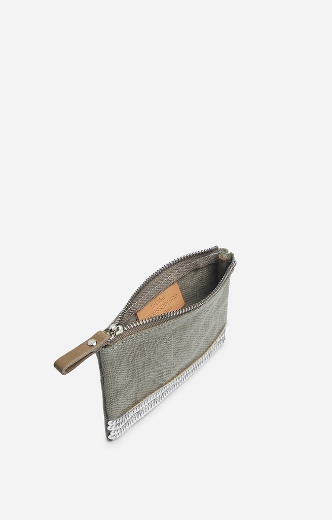 Zipped Cluth Small Grey - Canvas & Sequins - Vanessa Bruno 