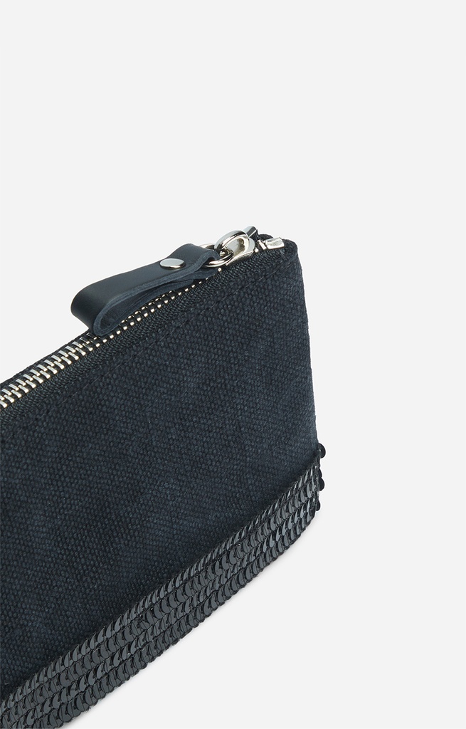 Zipped Cluth Small Black - Canvas & Sequins - Vanessa Bruno