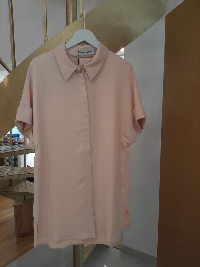 CONSTANCE dress mini, light pink crepe - MARTIN MARTIN