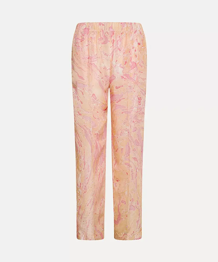 Trousers in “marbeling” habotai silk - FORTE FORTE