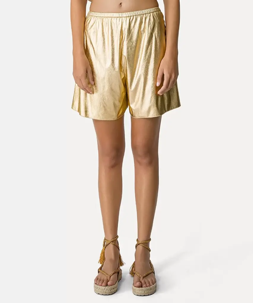 Bermuda shorts in lamé eco deerskin - FORTE FORTE