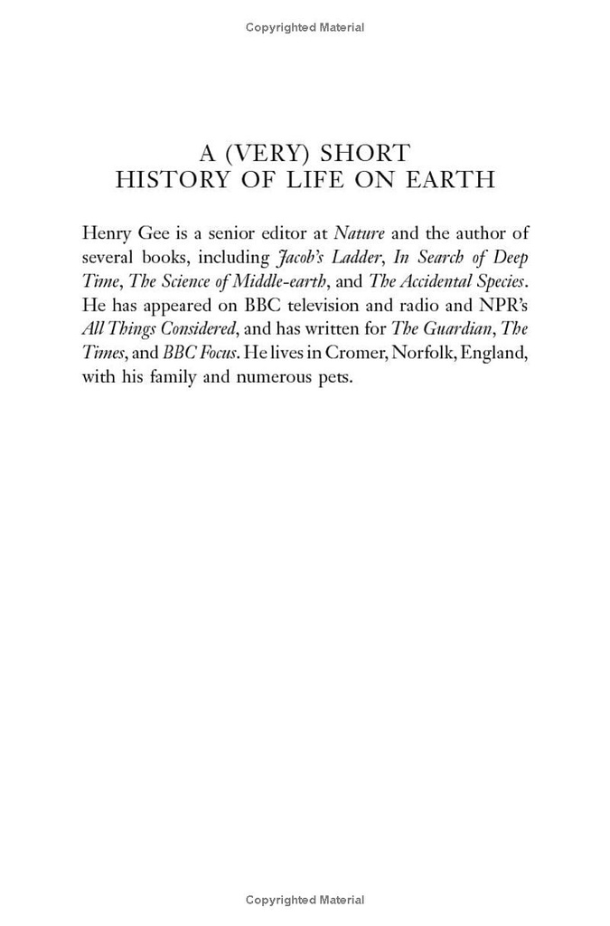 A (very) Short History of Life On Earth