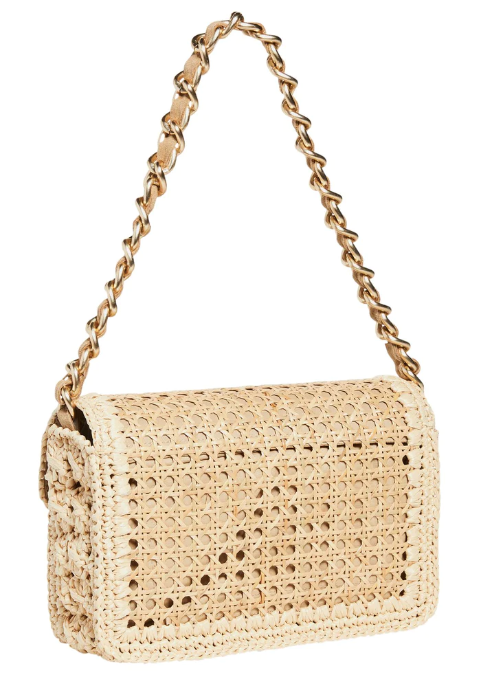 Ginevra Raffia and Rattan Bag Natural