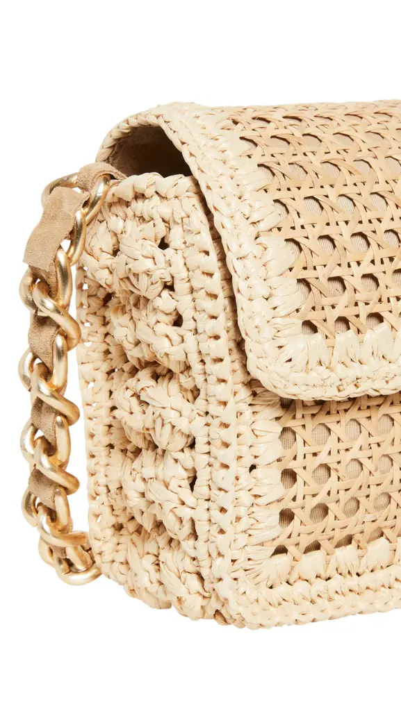 Ginevra Raffia and Rattan Bag Natural