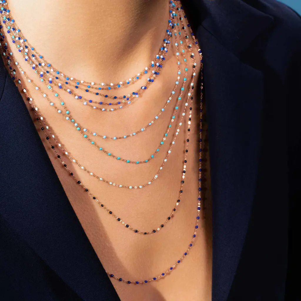 Classic Gigi LAPIS BLUE Necklace 18ct Rose Gold 60cm - GIGI CLOZEAU