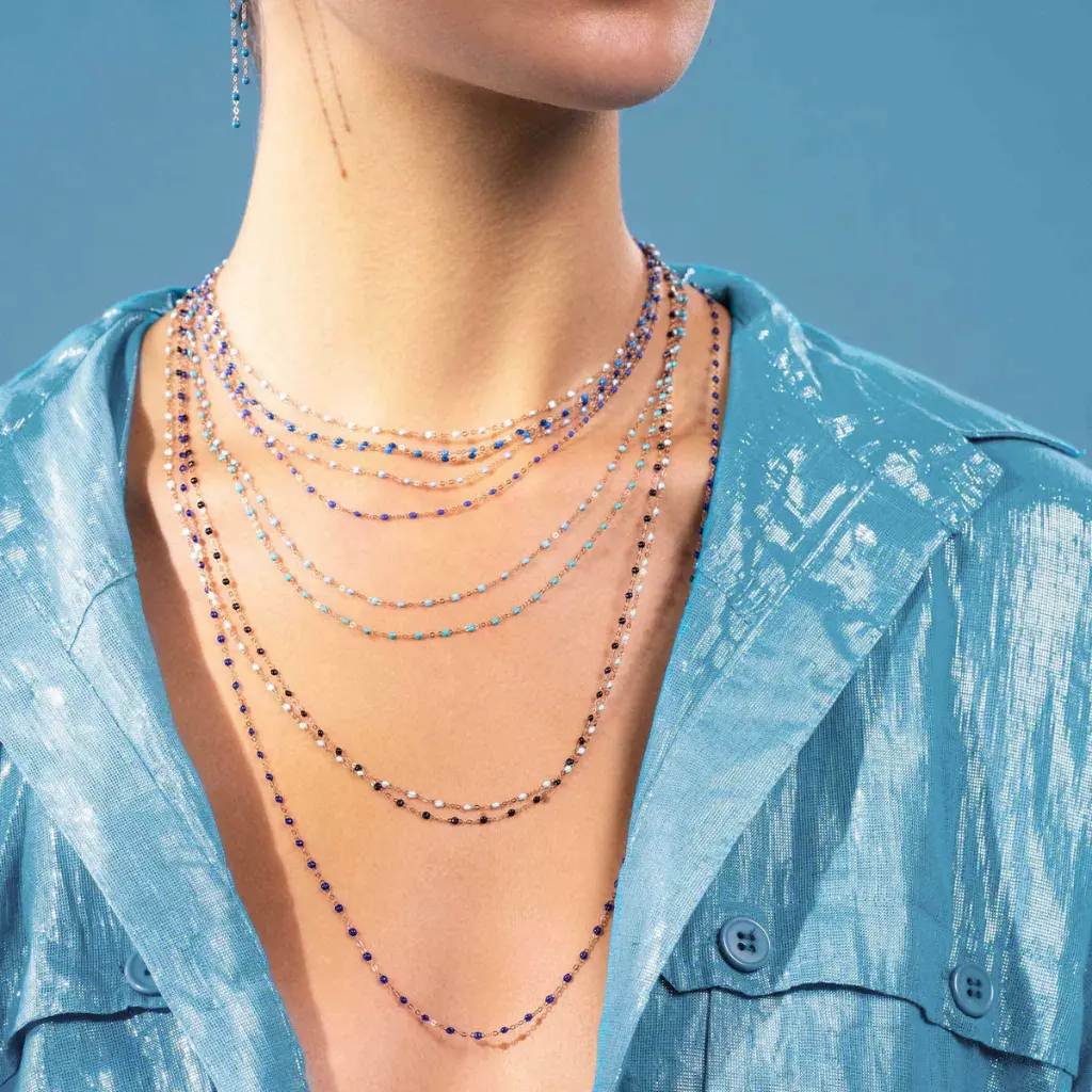 Classic Gigi LAPIS BLUE Necklace 18ct Rose Gold 60cm - GIGI CLOZEAU