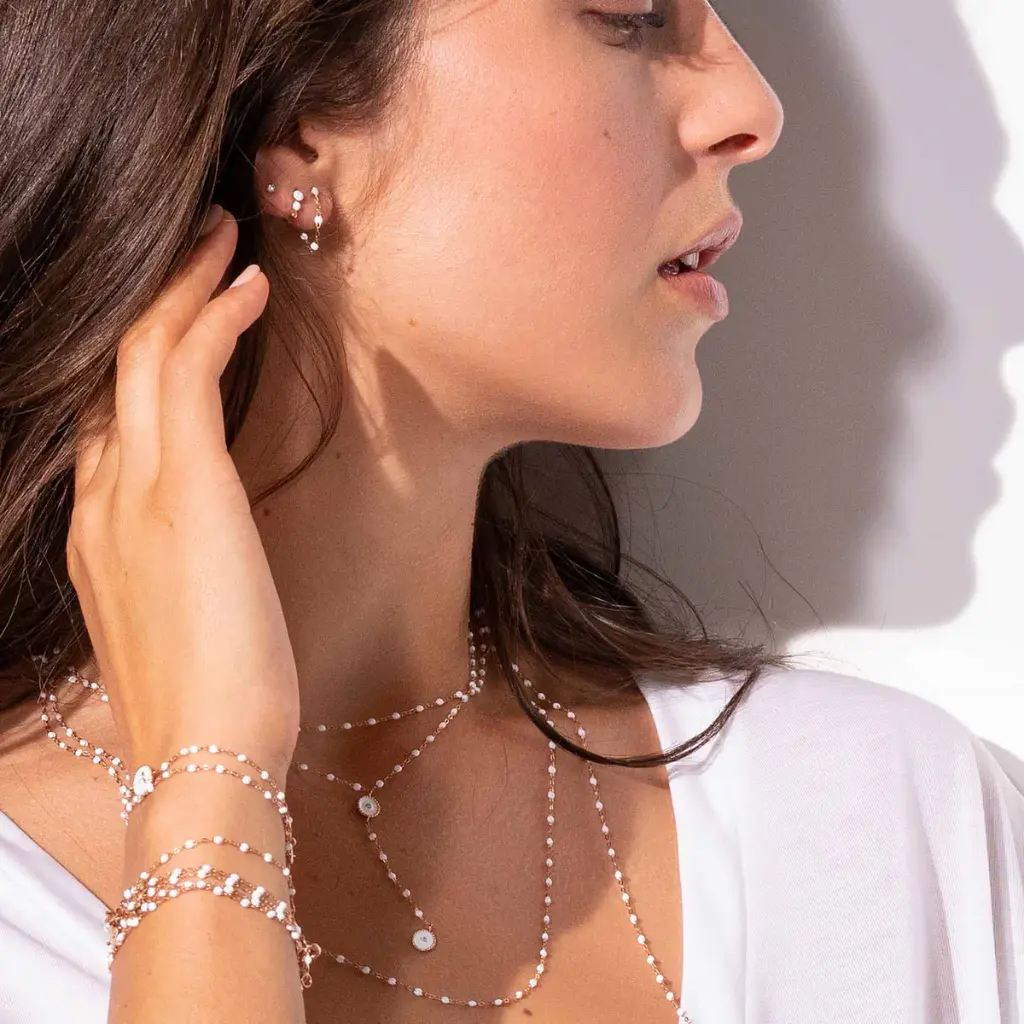 Classic Gigi White earrings, 18 ct Rose Gold - GIGI CLOZEAU 