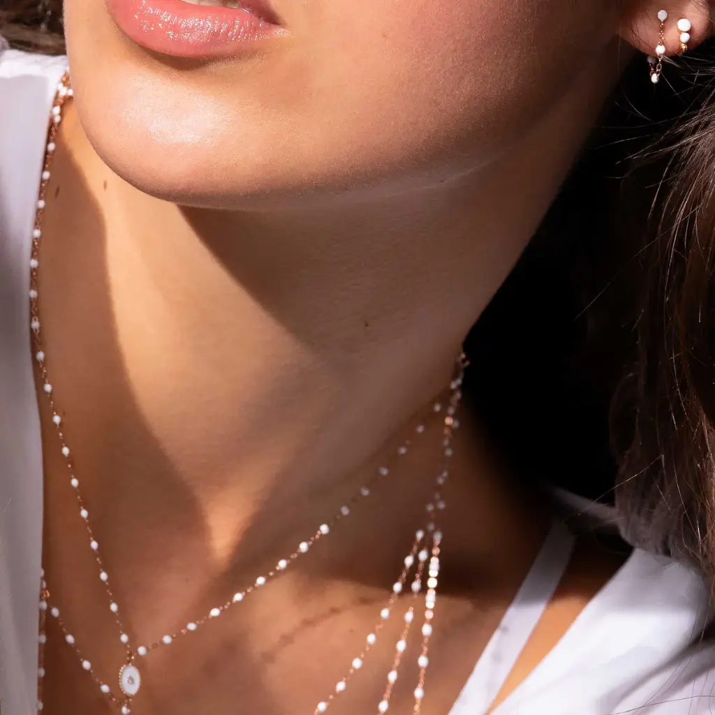 Classic Gigi White earrings, 18 ct Rose Gold - GIGI CLOZEAU 
