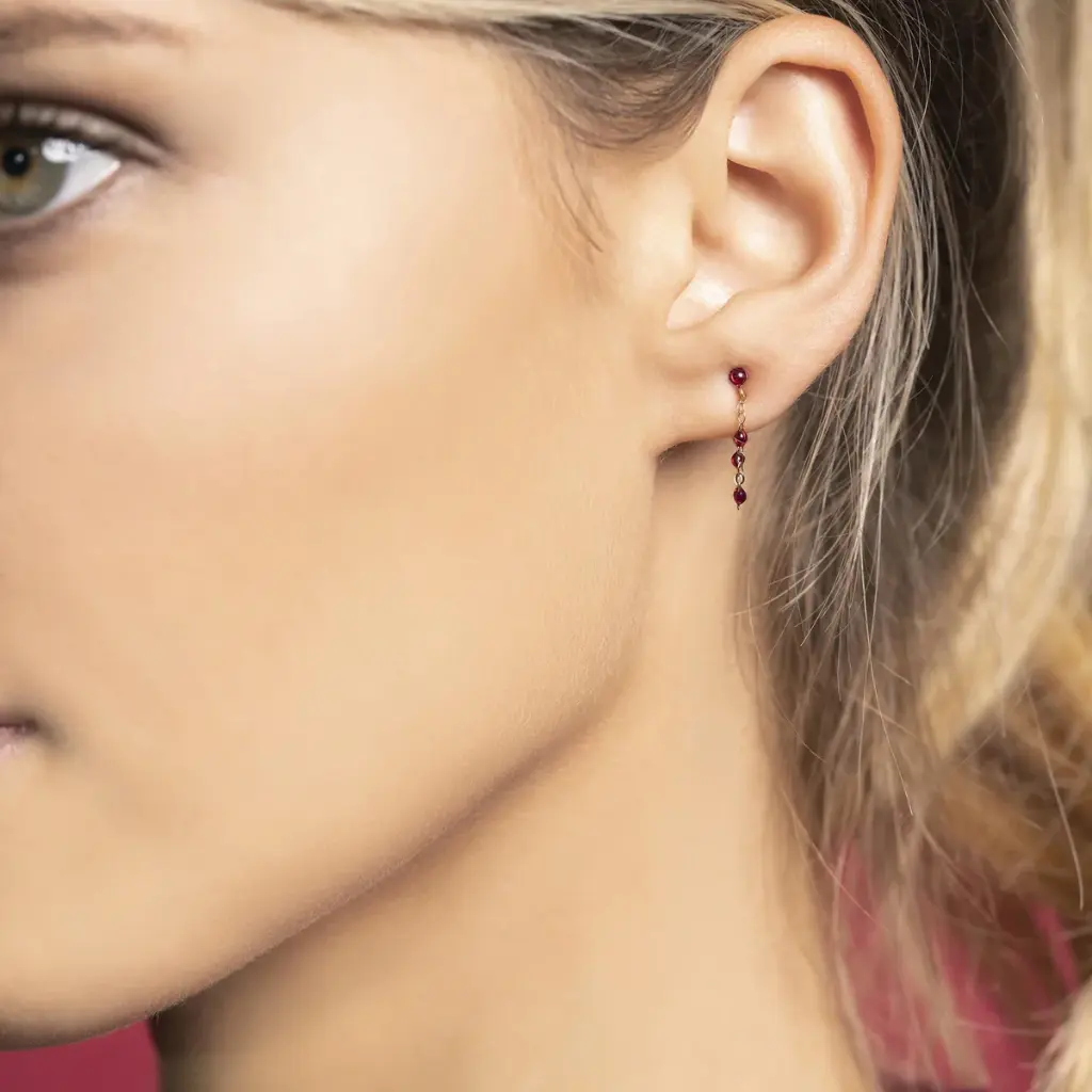 Classic Gigi Black Earrings 18 ct Rose Gold - GIGI CLOZEAU 