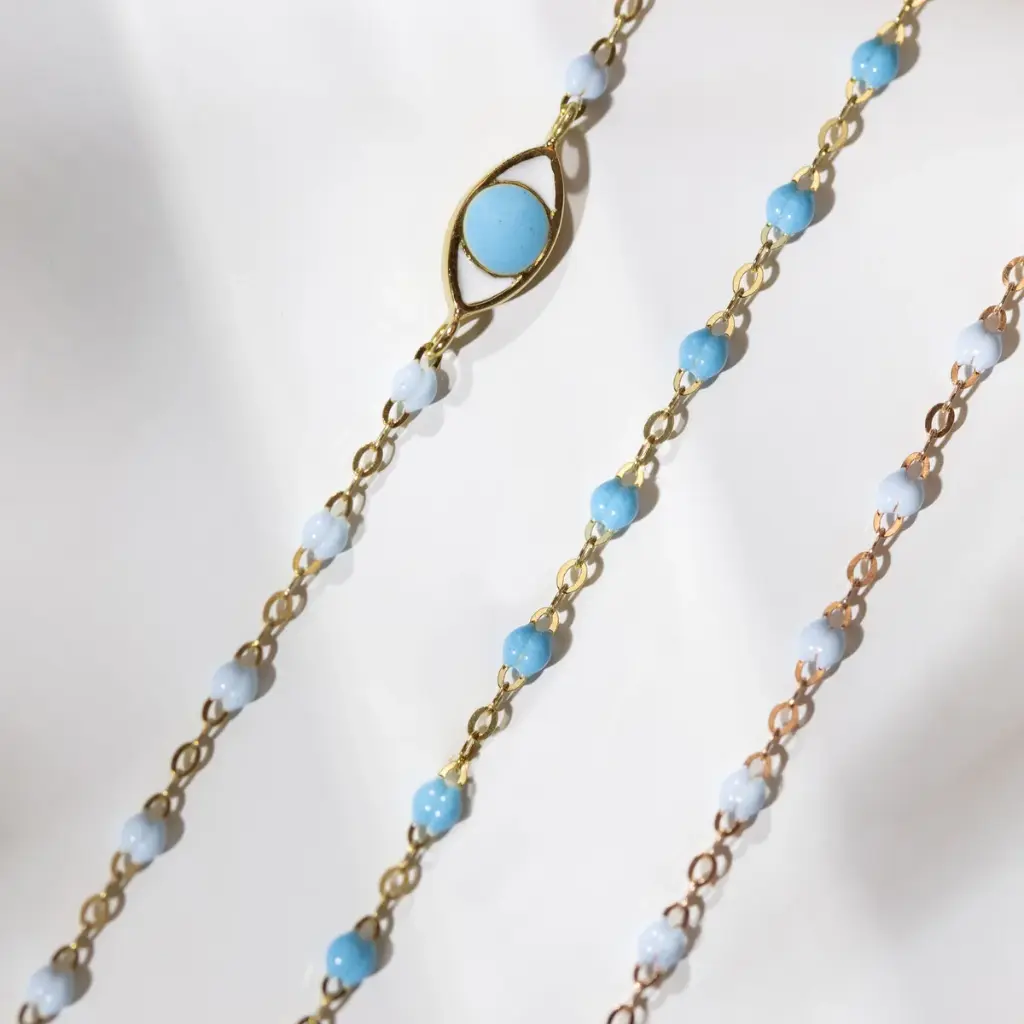 Classic Gigi TURQUOISE Necklace 18ct Rose Gold 42cm - GIGI CLOZEAU