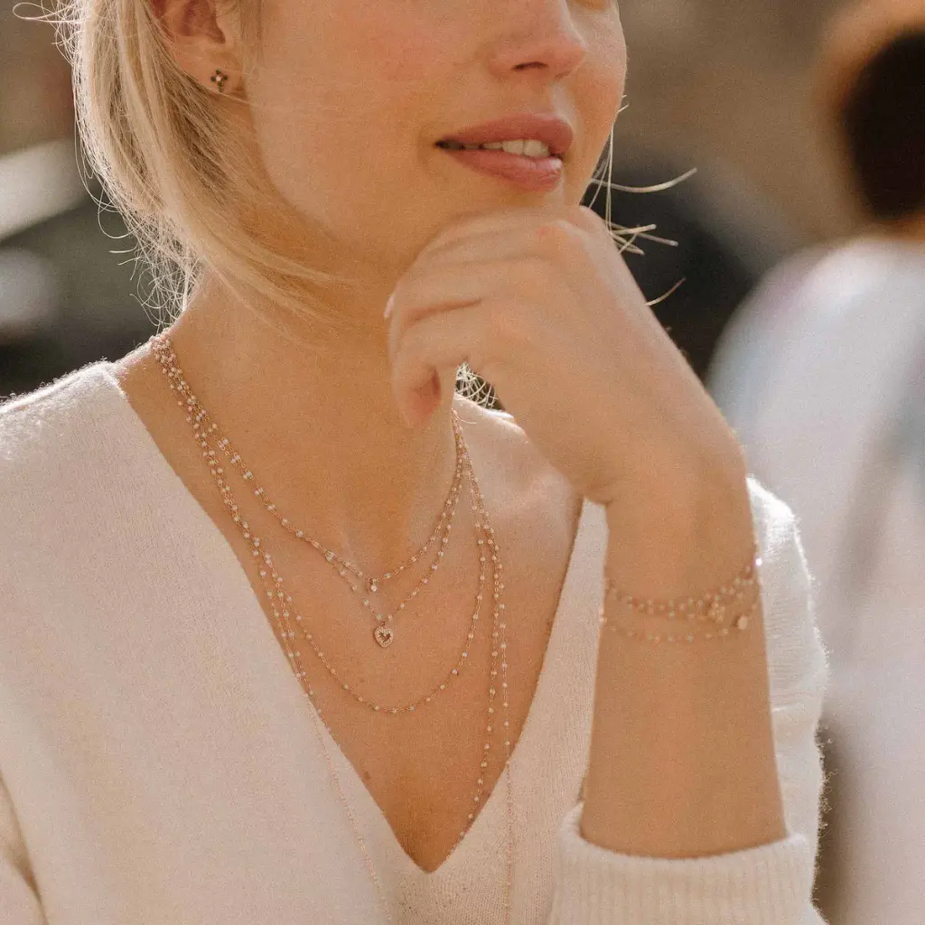 Classic Gigi OPAL Necklace 18ct Rose Gold 50cm - GIGI CLOZEAU