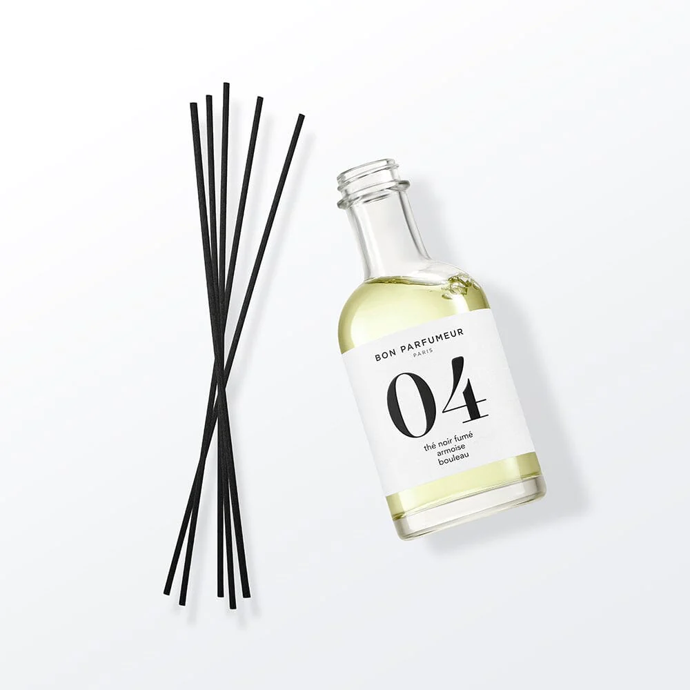 Home fragrance diffuser 04 SPECIAL 
Smoked black tea, mugwort, birch 200 ml - BON PARFUMEUR