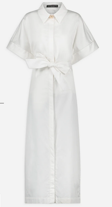 CONSTANCE long dress, white popeline - MARTIN MARTIN