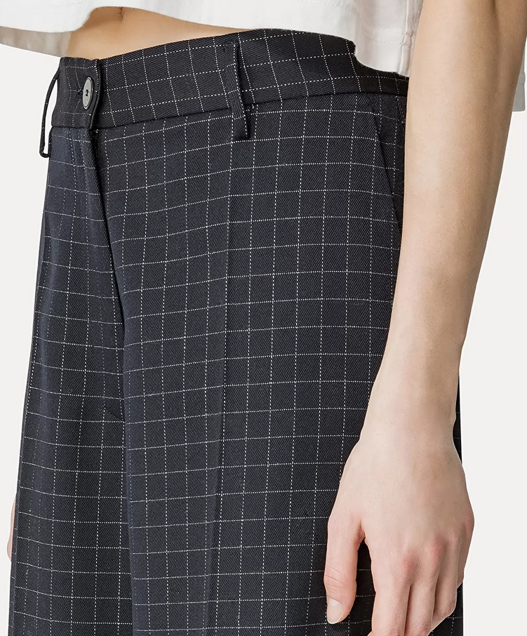 Tailored Trousers in Silver–Check Batavia - Forte Forte
