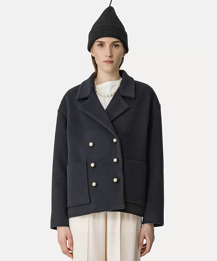 Peacoat in a Cashmere–Velour Blend - Forte Forte