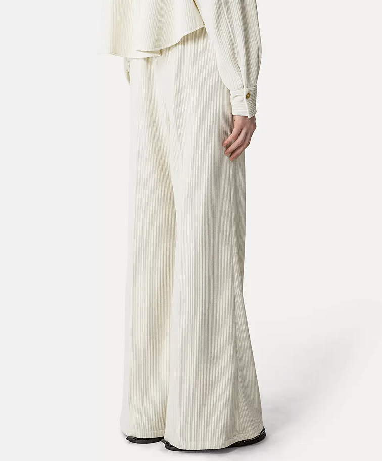 Flared Trousers in Corduroy–Effect Jersey - Forte Forte