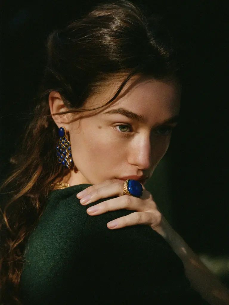 CHEROKEE lapis lazuli earrings - AURELIE BIDERMANN