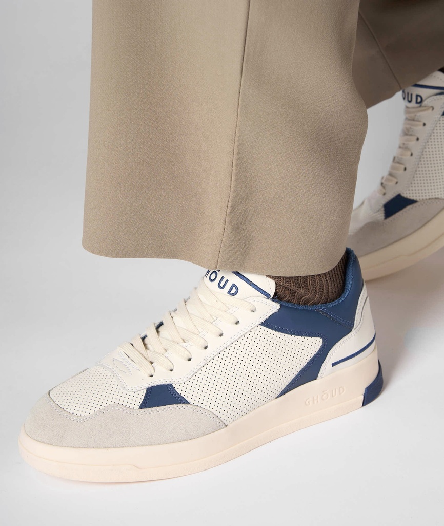 Tweener Low Man - Leather/Suede White/Blue - GHOUD VENICE