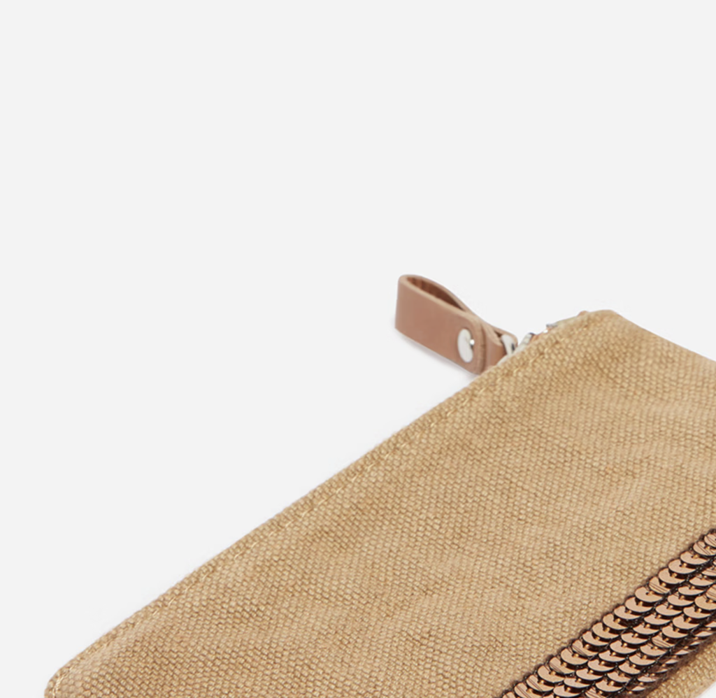 Small Zipped Clutch Linen & Sequins Jute - VANESSA BRUNO